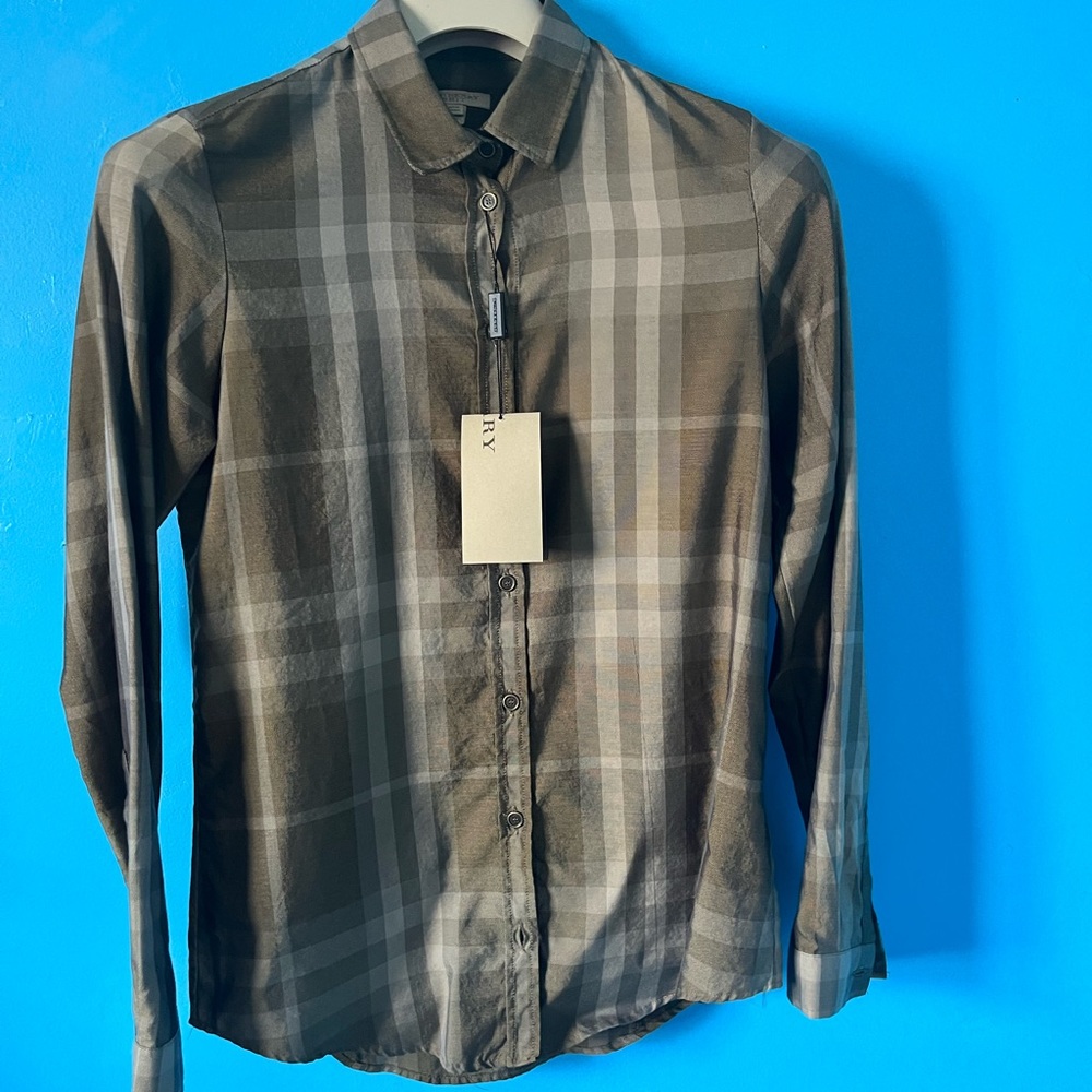 Burberry Brit Classic Plaid  Button Down Shirt
